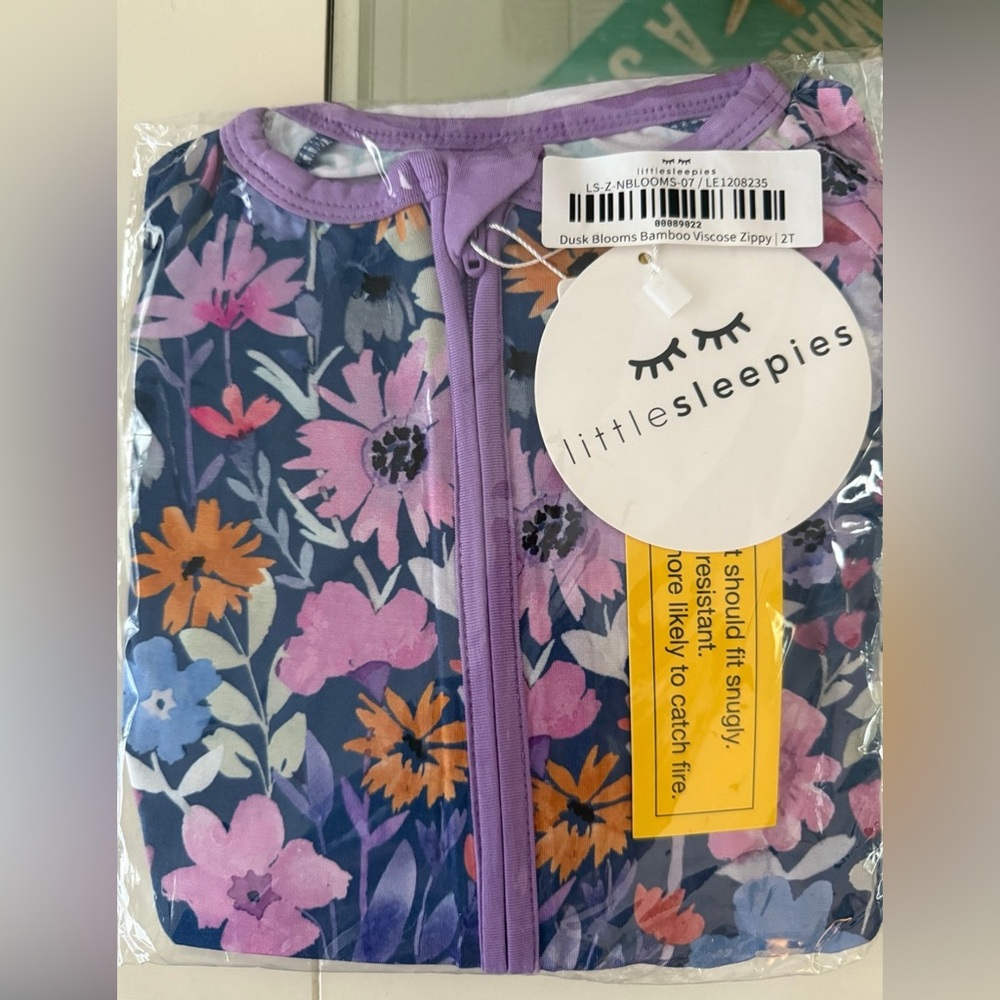 Little Sleepies Dusk Blooms Bamboo Zippy 2T
